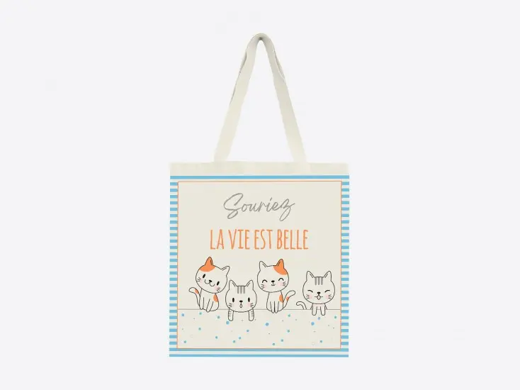 Tote bag Cat Smile